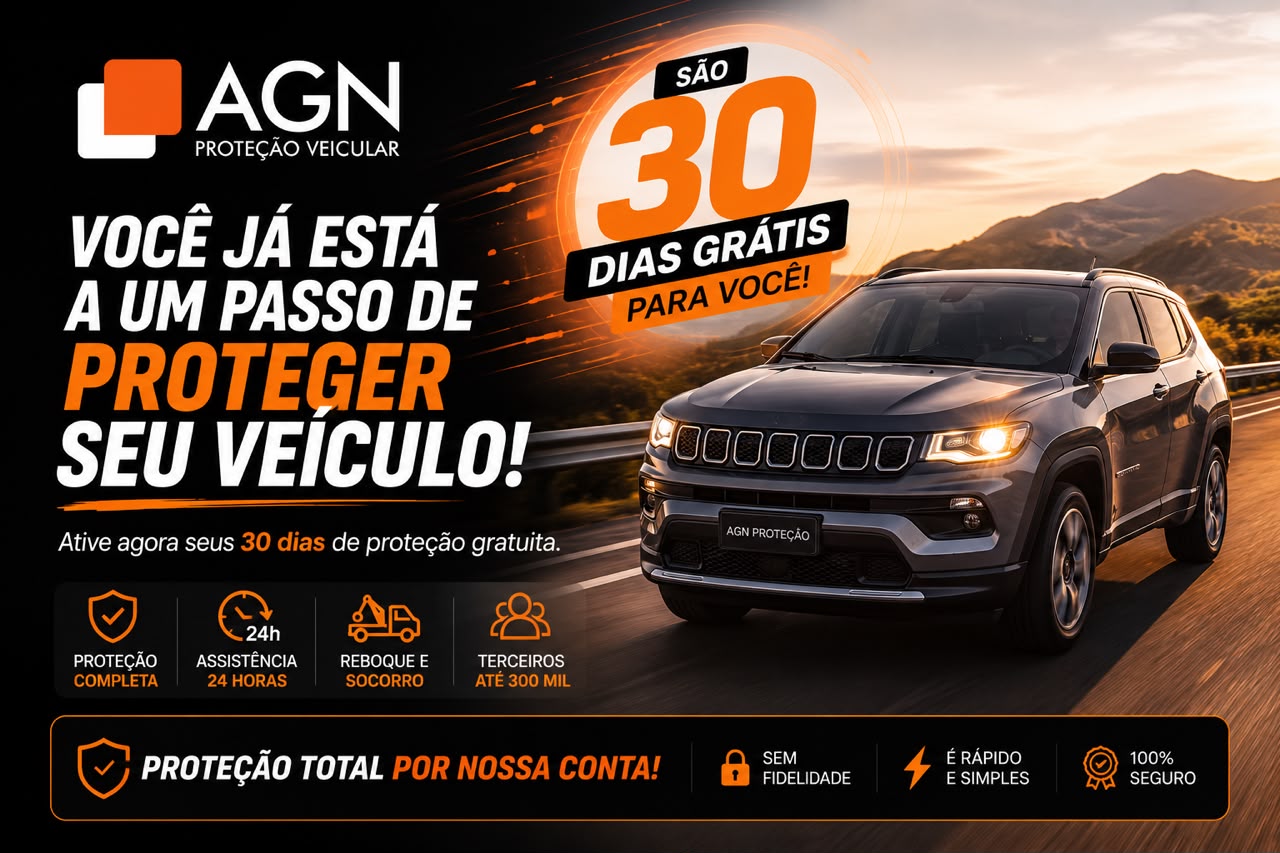 AGN Proteção Veicular: 30 dias grátis para você